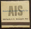 American Iron & Supply Co. Matchbook - Click for more photos