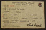 Northern Pacific Railway Trip Pass - Click for more photos