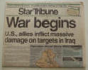 Minneapolis Star Tribune - War Begins - Click for more photos