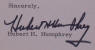 Hubert Humphrey Letter with Signature - Click for more photos
