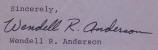 Wendell Anderson Letter with Signature - Click to go to Autographs